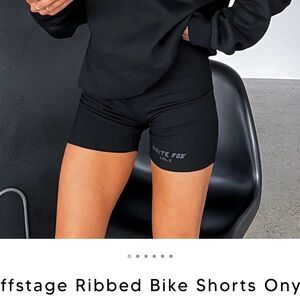 NWT White Fox Boutique Black Ribbed Bike Shorts